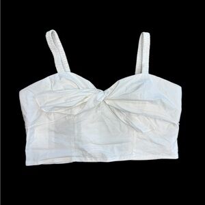 Express White Bow Crop Top